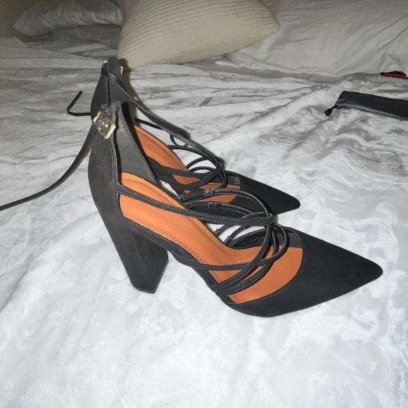 ASOS Black Strappy Block Heels - Picture 2 of 5